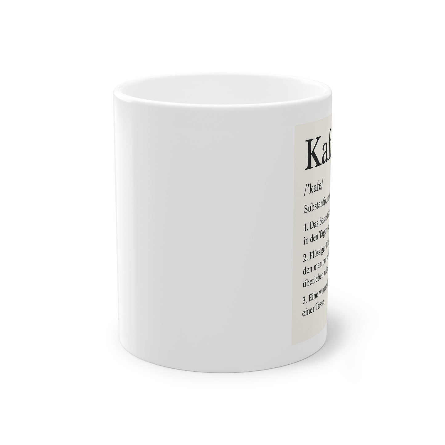 Kaffeetasse mit lustiger Definition – Typografie-Stil für Kaffee-Fans