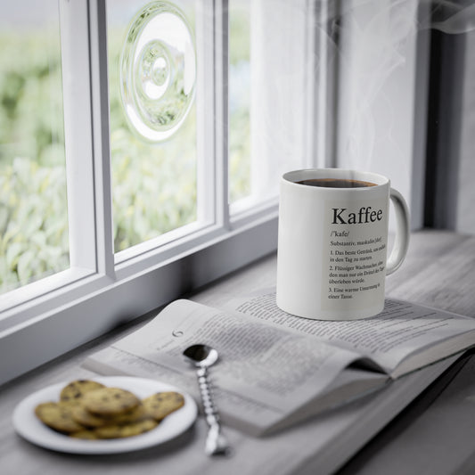 Kaffeetasse mit lustiger Definition – Typografie-Stil für Kaffee-Fans